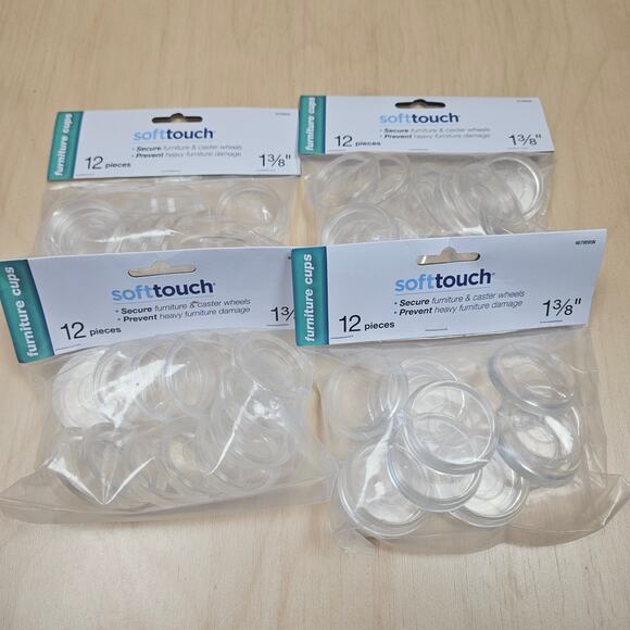 SoftTouch Furniture Caster cups 1 3/8" Floor Protectioln 4 packs/12 pcs Shepherd - Picture 1 of 3